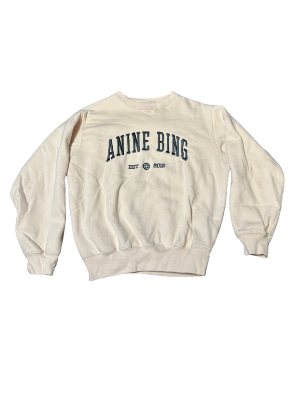 ANINE BING Ramona University Sweatshirt Crewneck XS Collegiate Logo EST 2012
